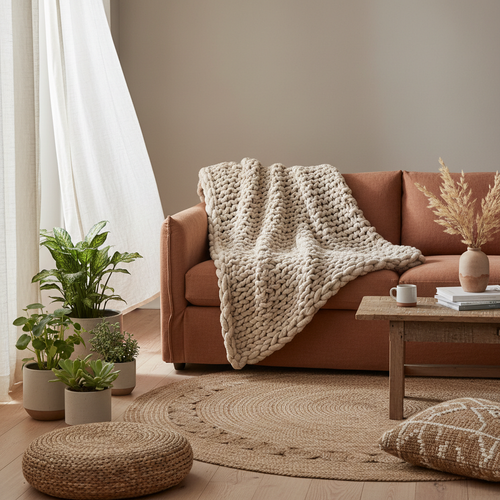 Chunky Knit Throw Blanket