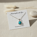 Turquoise Stone Silver Pendant Necklace